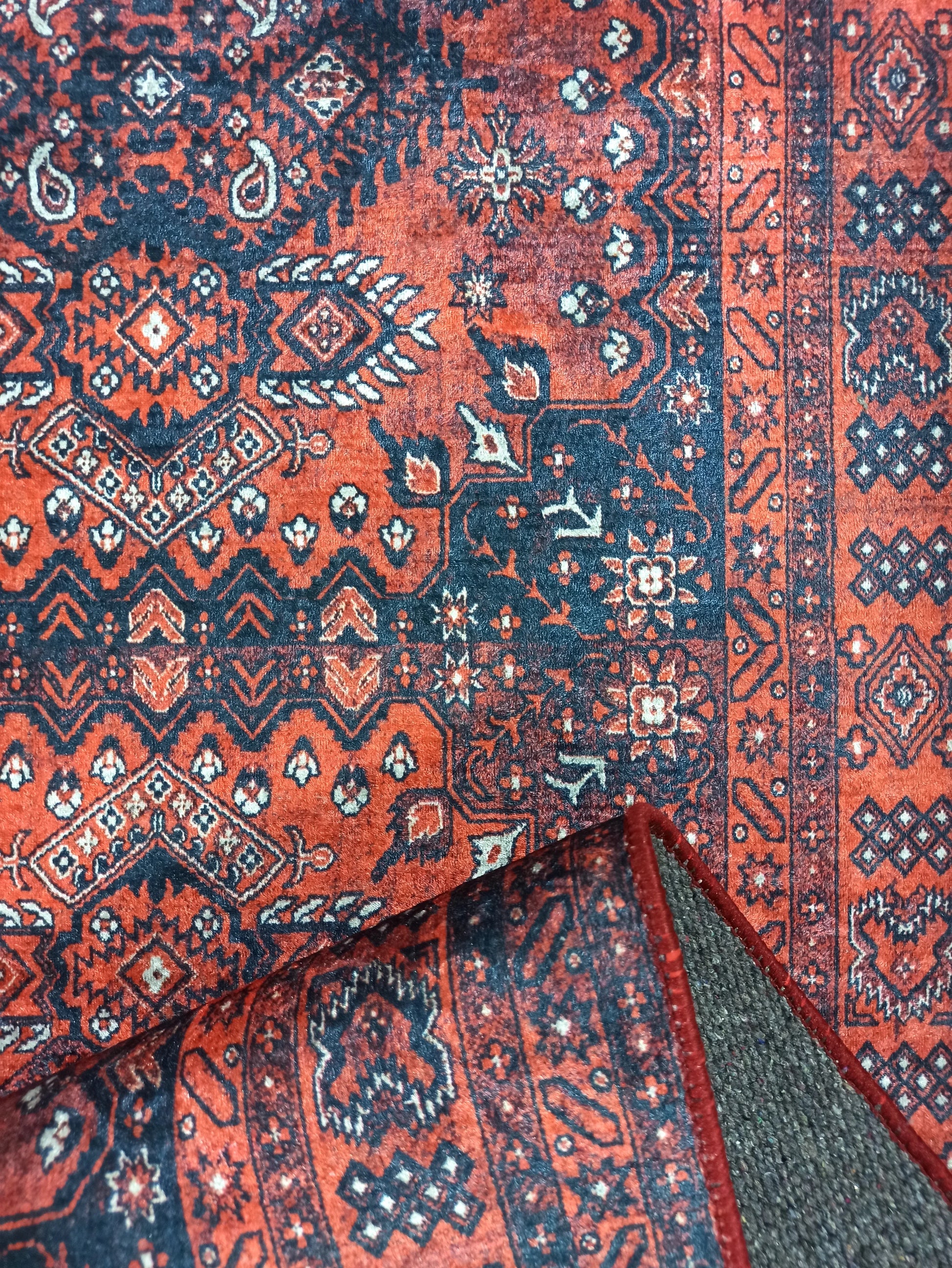 Uşak Madalyon Bordo Kızıl Halı-Pera Halı