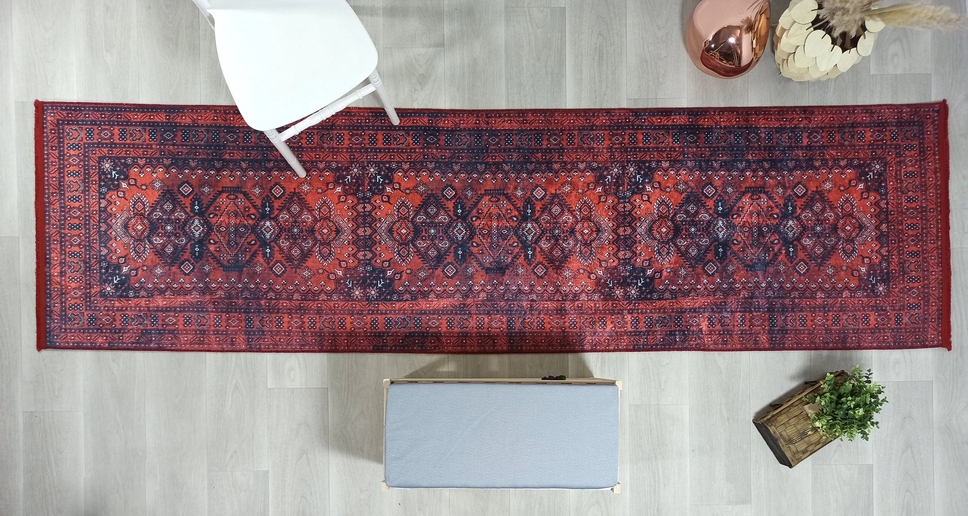 Uşak Madalyon Bordo Kızıl Halı-Pera Halı