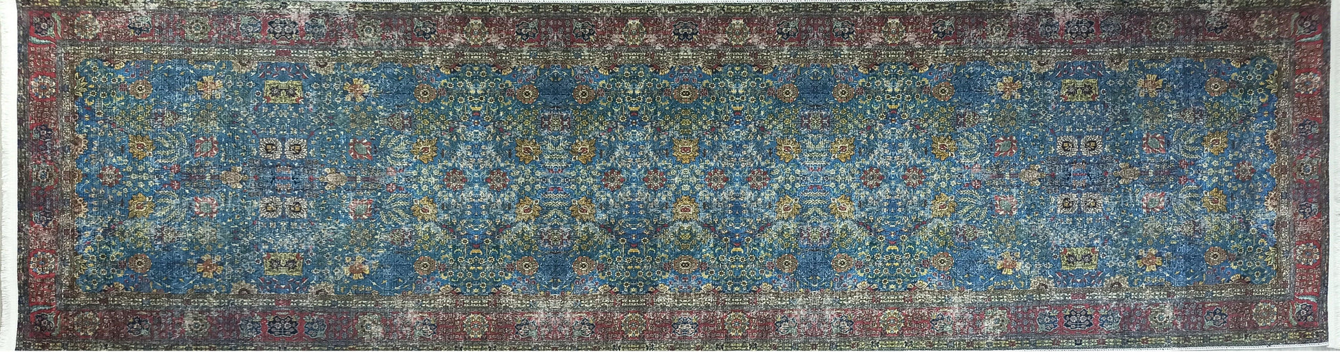 Uşak Mavi Kırmızı Vintage Kilim Halı-Pera Halı