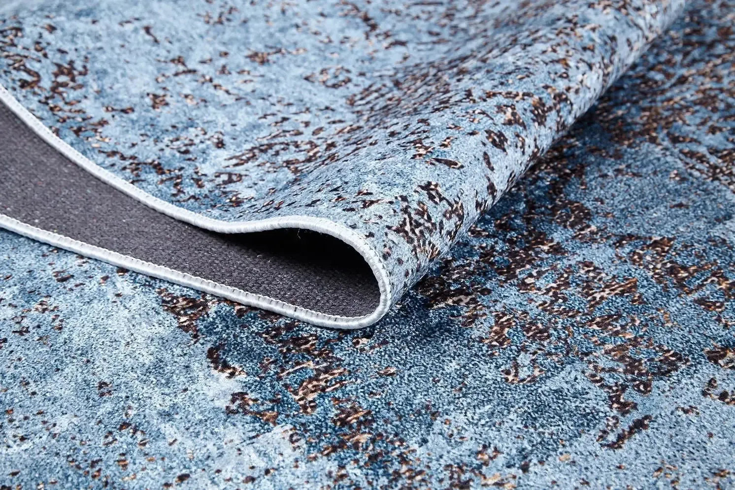 Vintage Efektli Mavi Otantik Halı-Pera Halı