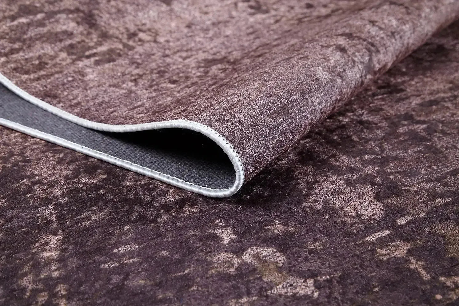 Vintage Eskitme Efektli Kahverengi Hali-Pera Halı