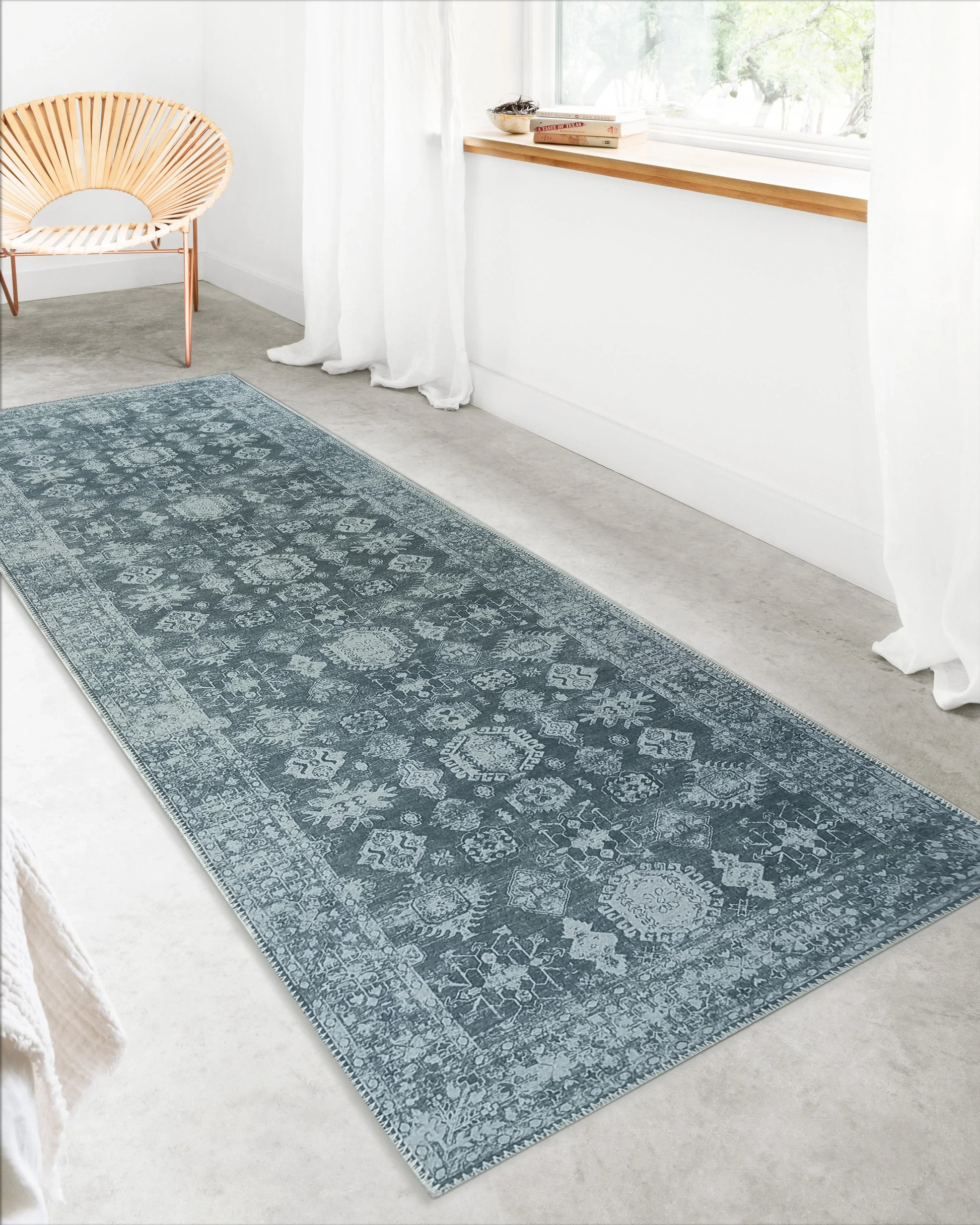 Vintage Eskitme Gri Halı-Pera Halı