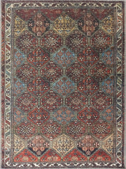 Kahve ve Toprak Tonlu Geometrik Desenli Türk Halısı