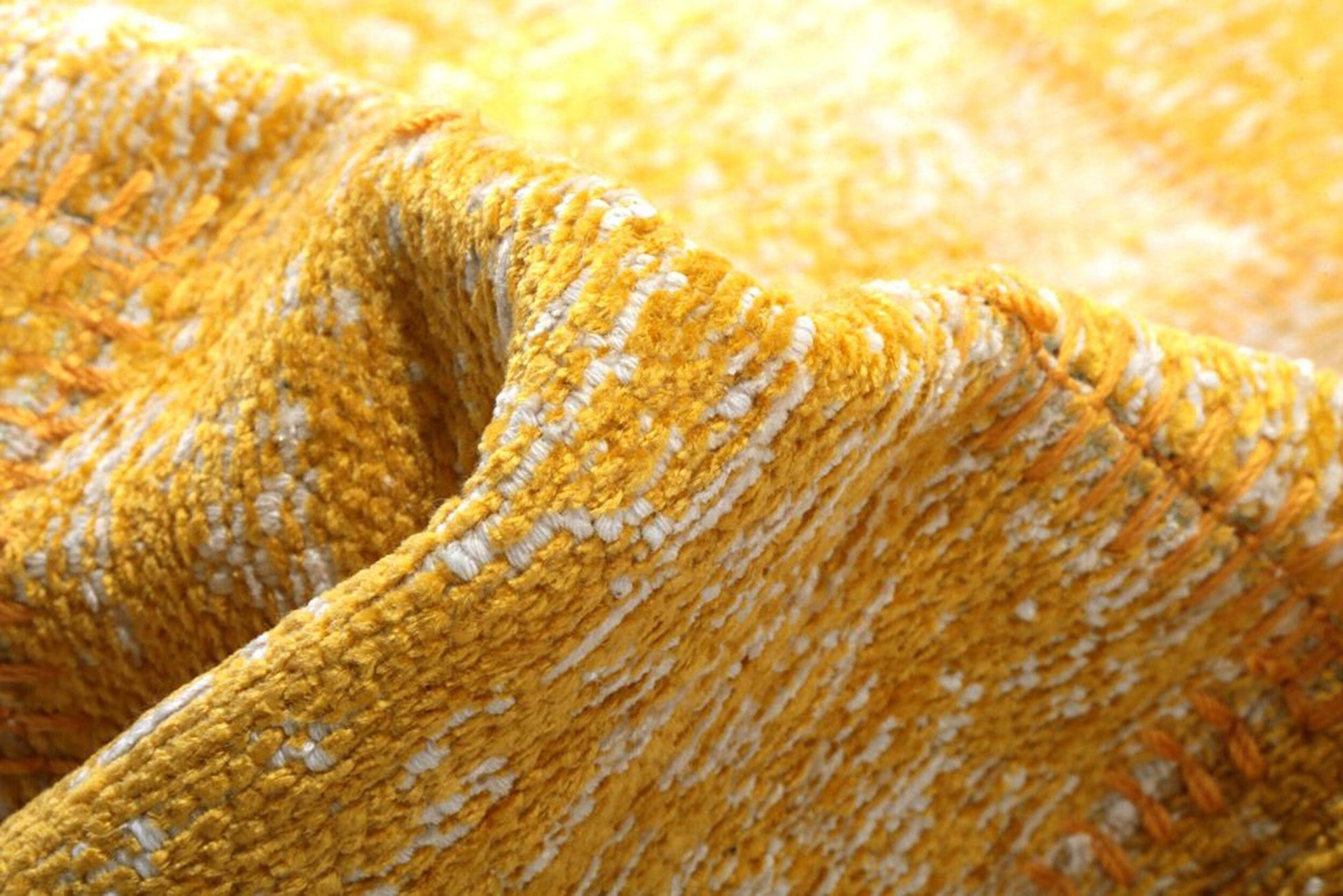 Sarı Eskitme Patchwork Vintage Halı - Pera Halı