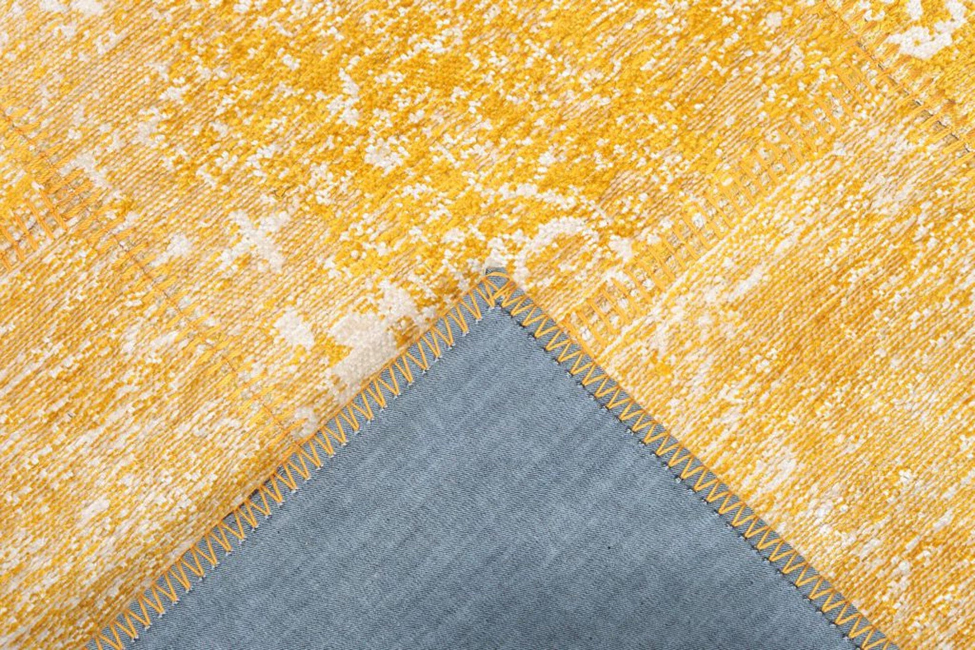 Sarı Eskitme Patchwork Vintage Halı - Pera Halı