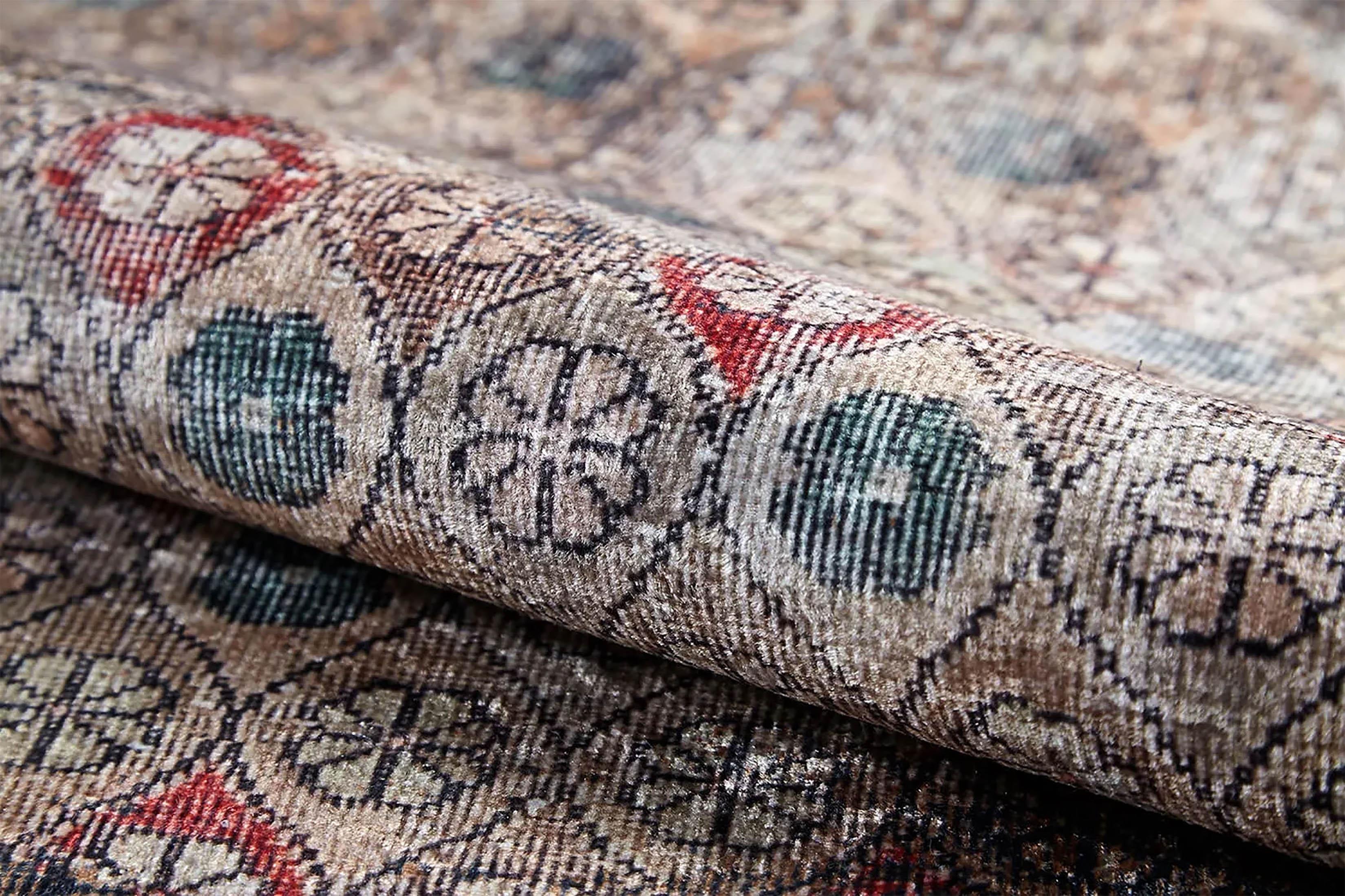 Yıkanabilir Kahverengi Eskitme Vintage Otantik Salon Halısı-Pera Halı