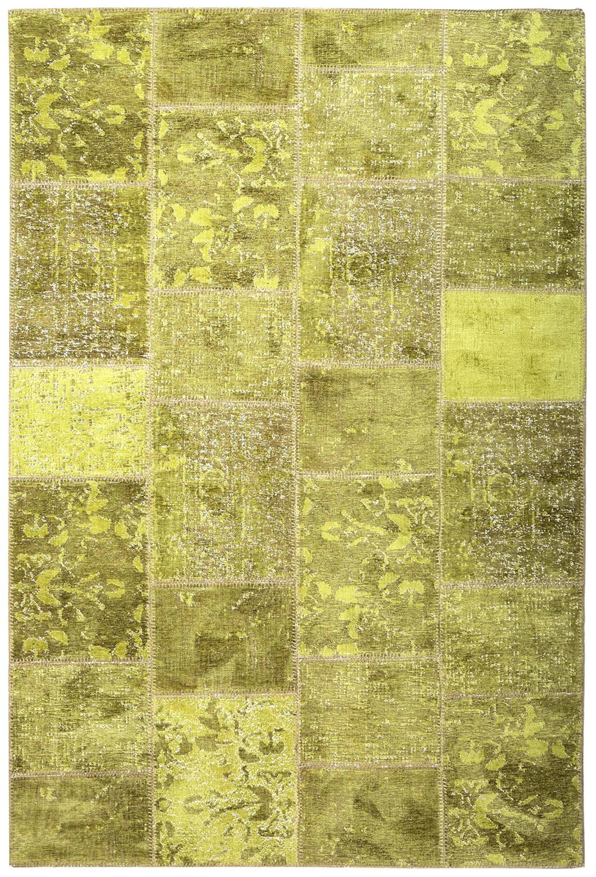 Eskitme Patchwork Açık Yeşil Halı - Pera Halı
