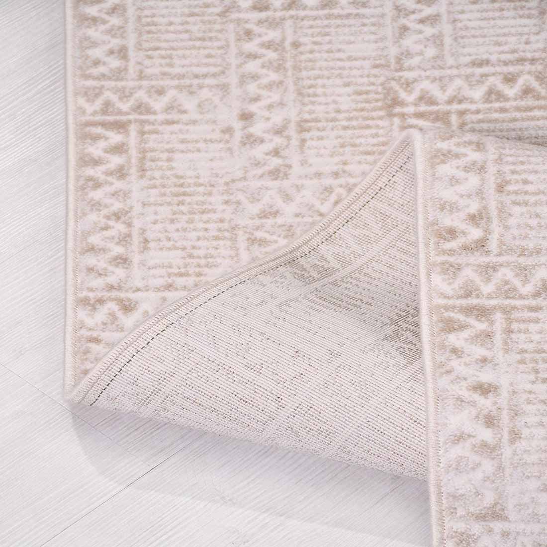 Bej ve Krem Tonlu Modern Bohem Etnik Halı