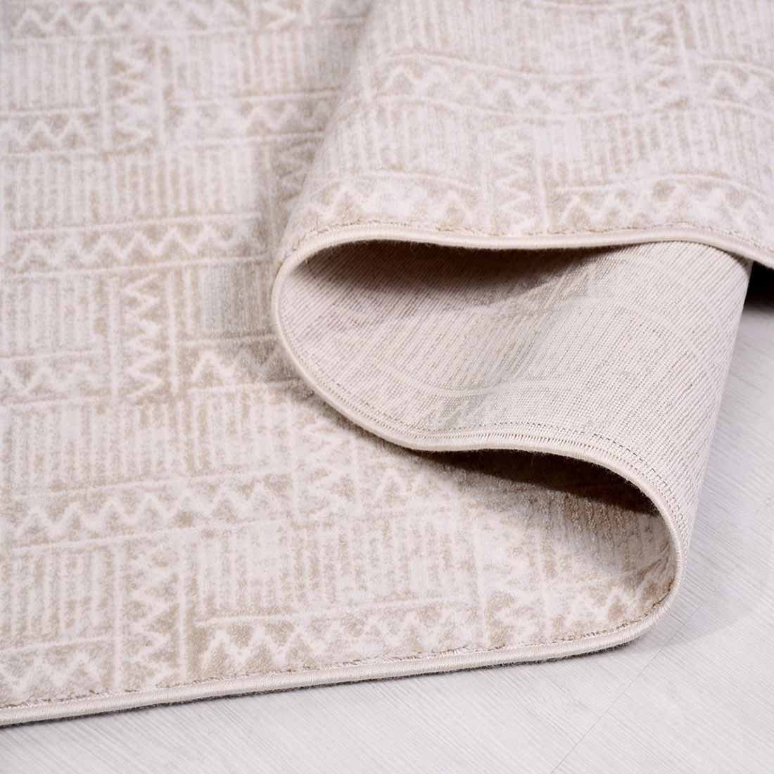 Bej ve Krem Tonlu Modern Bohem Etnik Halı