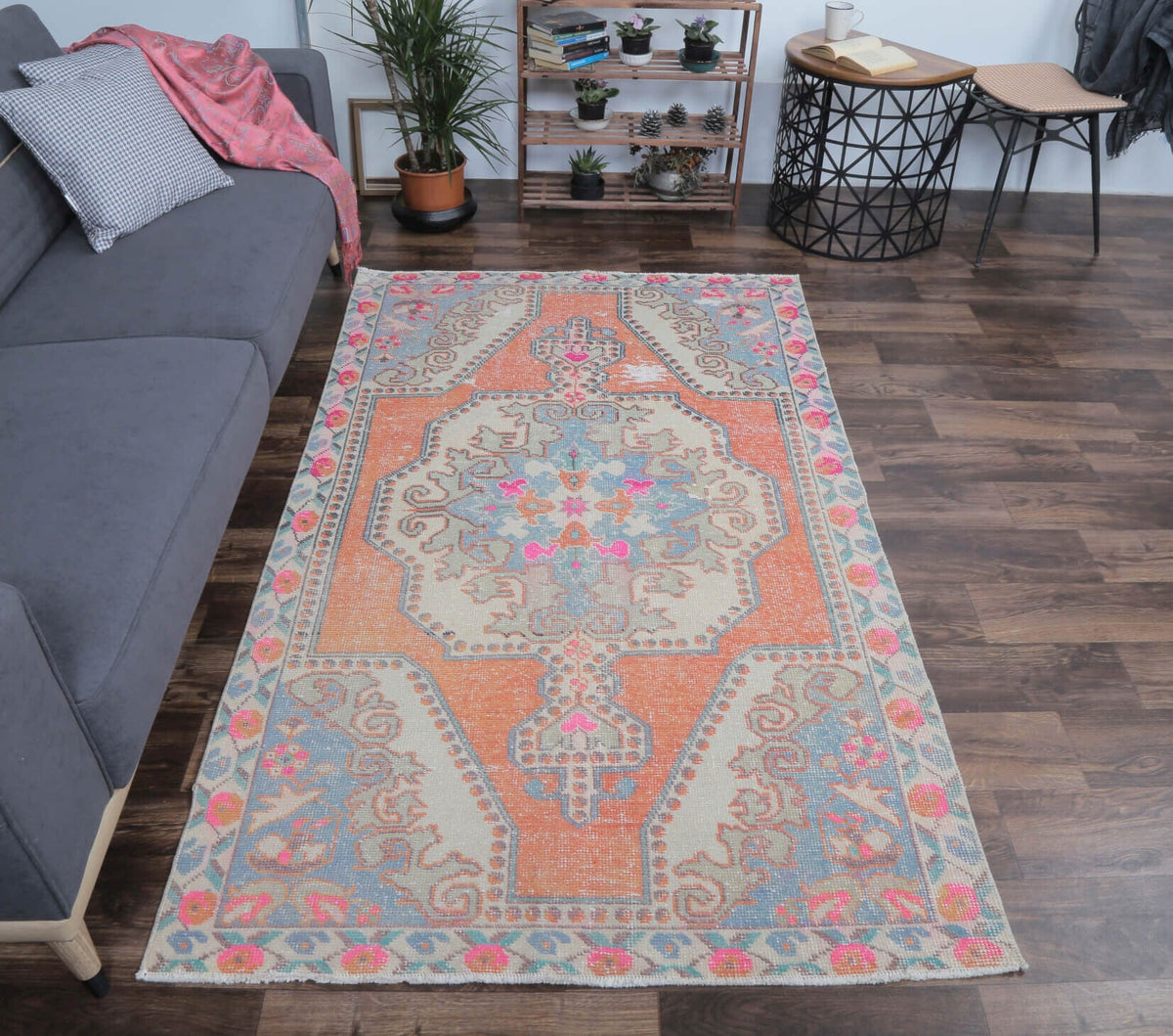 Vibrant Oriental Anatolian Vintage Rug