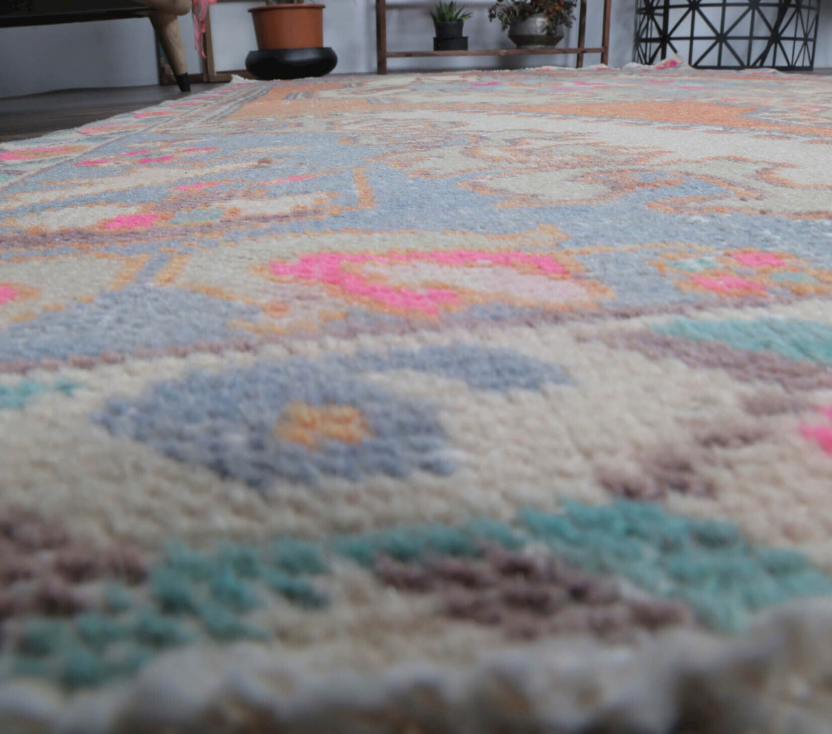 Vibrant Oriental Anatolian Vintage Rug