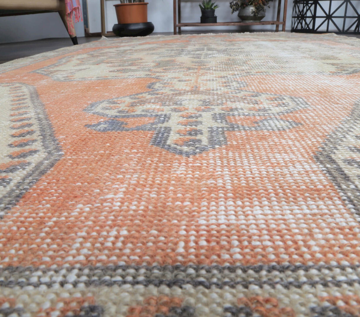 Aliza - Oriental Medallion Oushak Vintage Rug