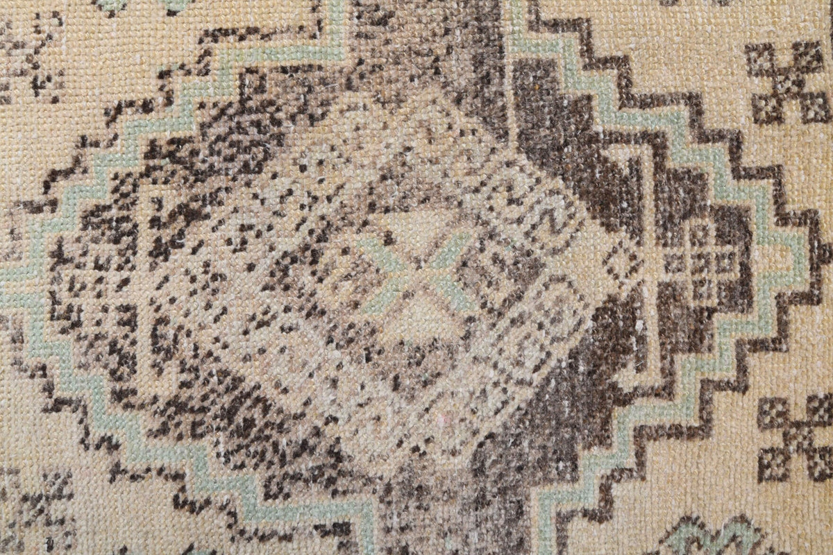 Antre ve koridor için oryantal desenli el dokuma vintage yolluk – 83x337 cm