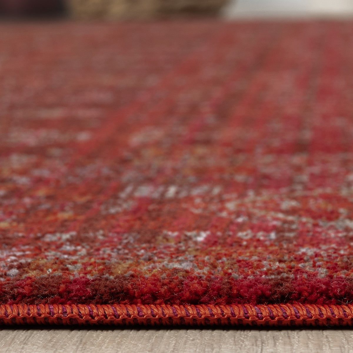 Koyu Bordo Kırmızı Otantik Vintage Desenli Halı