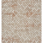 Kiremit Geometrik Çizgili İskandinav Modern Halı - 521TA