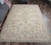 El yapımı vintage halı 213x315 cm tribal desenli yün - detay görünümü