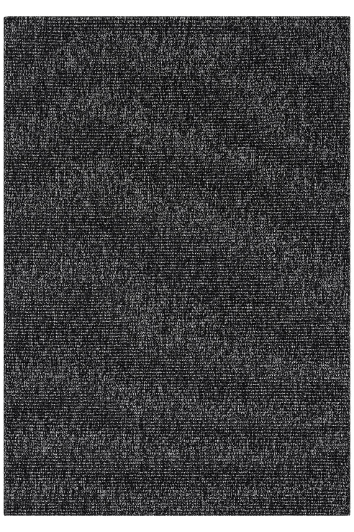 Düz Antrasit Siyah Jüt Görünümlü Modern Halı