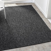 Düz Antrasit Siyah Jüt Görünümlü Modern Halı