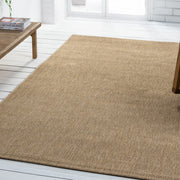 Düz Bej Kahve Hasır Modern Halı