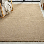 Koyu Bej Jüt Hasır Görünümlü Modern Halı