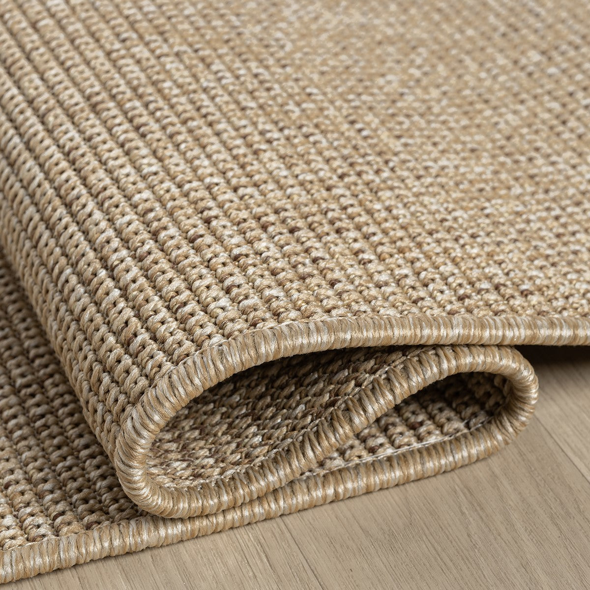 Koyu Bej Jüt Hasır Görünümlü Modern Halı