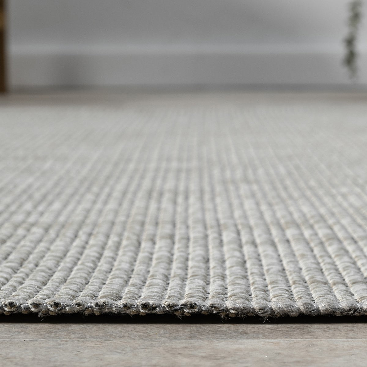 Açık Gri Beyaz Jüt Görünümlü Modern Halı