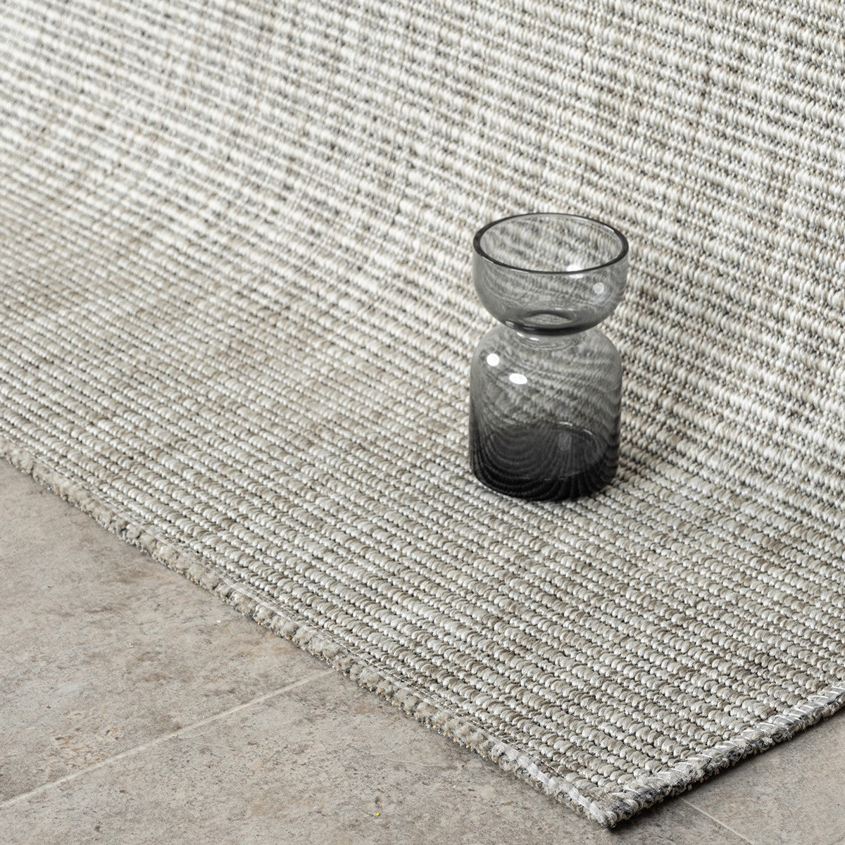 Açık Gri Beyaz Jüt Görünümlü Modern Halı