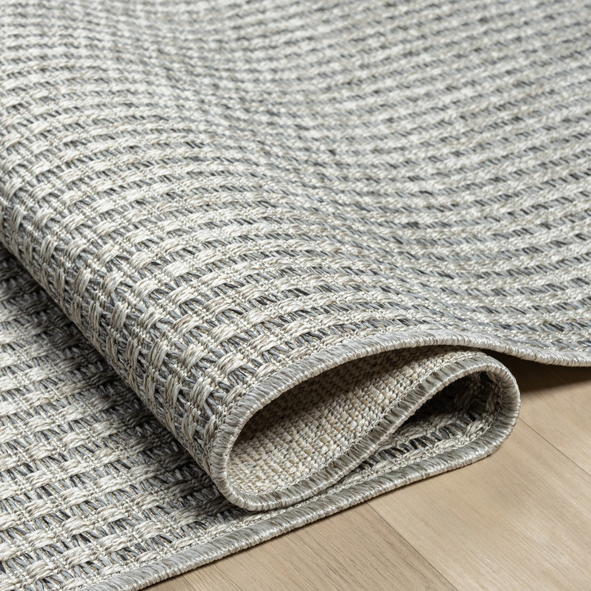 Düz Açık Gri Hasır Dokulu Modern Halı