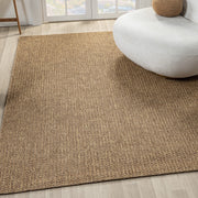 Kahve Toprak Tonlarında Hasır Dokulu Modern Halı