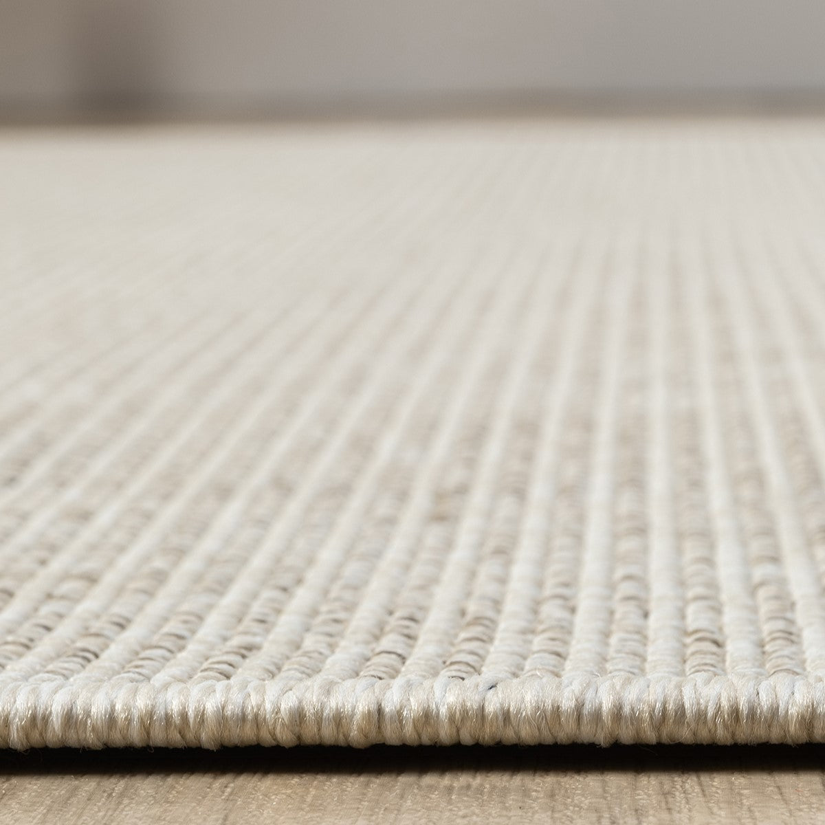 Düz Krem Bej Dokuma Görünümlü Modern Halı