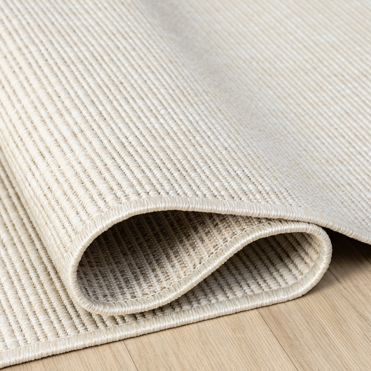 Düz Krem Jüt Görünümlü Modern Halı