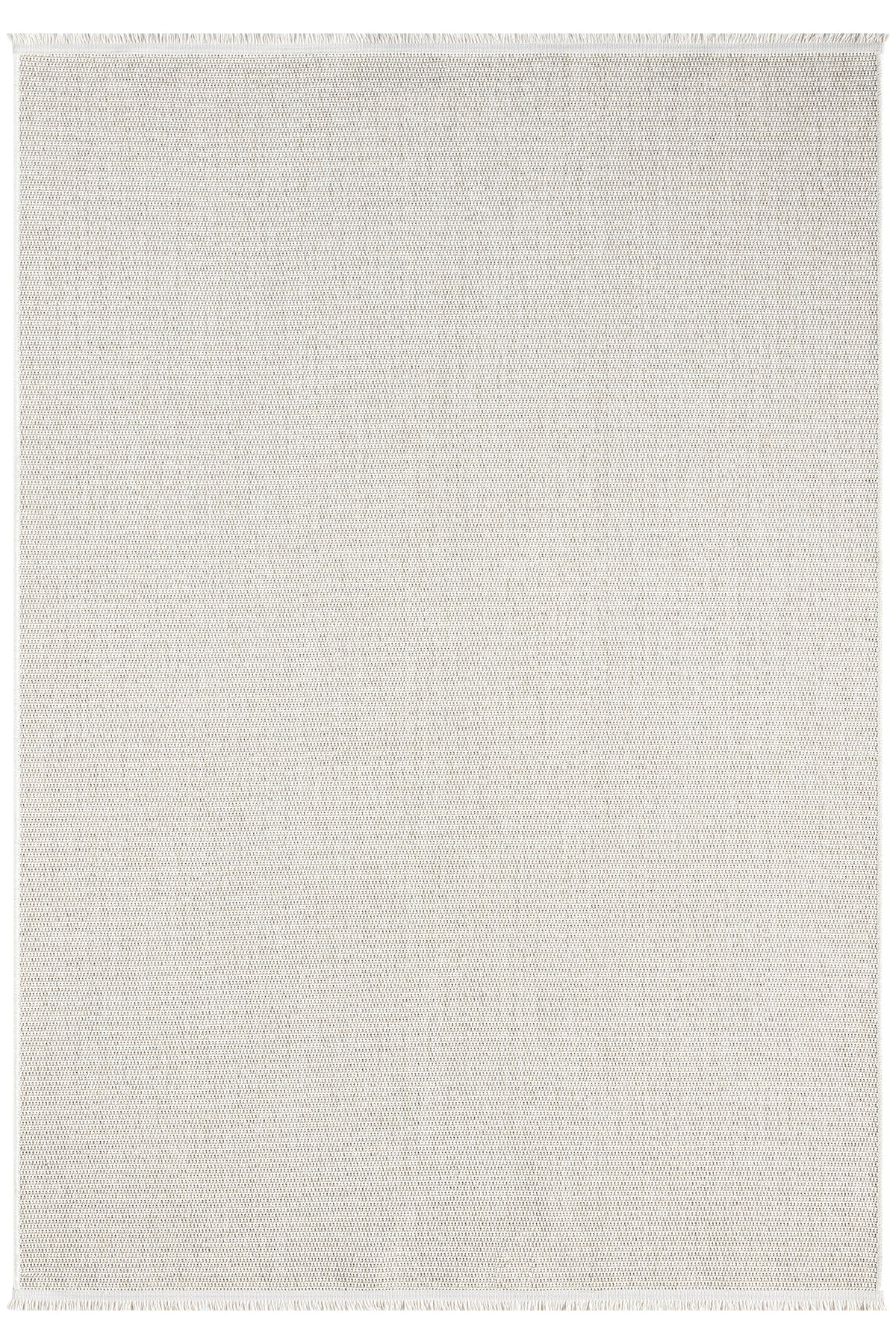 Krem Beyaz Kalın Dokuma Modern Halı