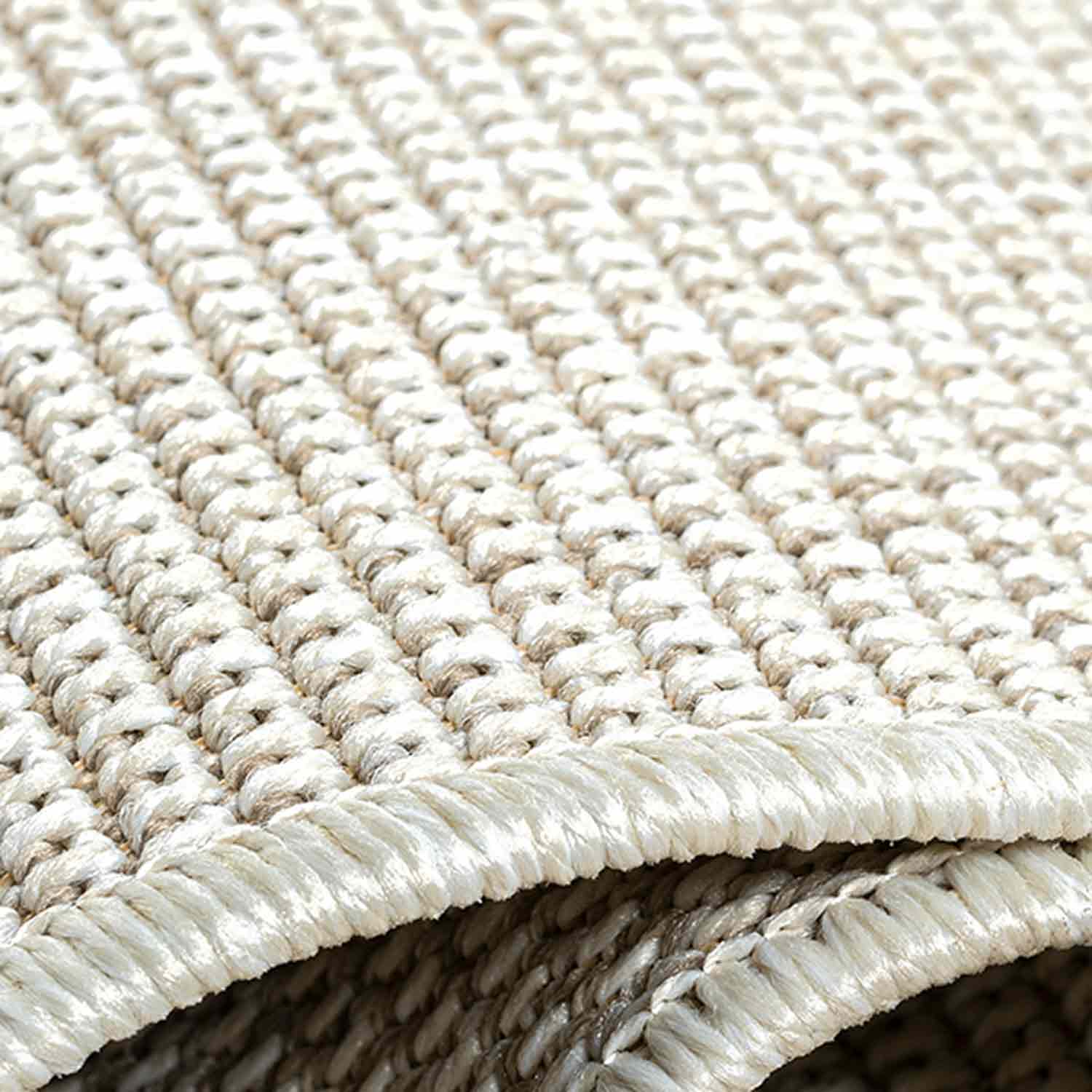 Krem Beyaz Kalın Dokuma Modern Halı