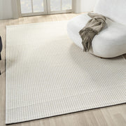 Krem Beyaz Hasır Dokulu Modern Halı