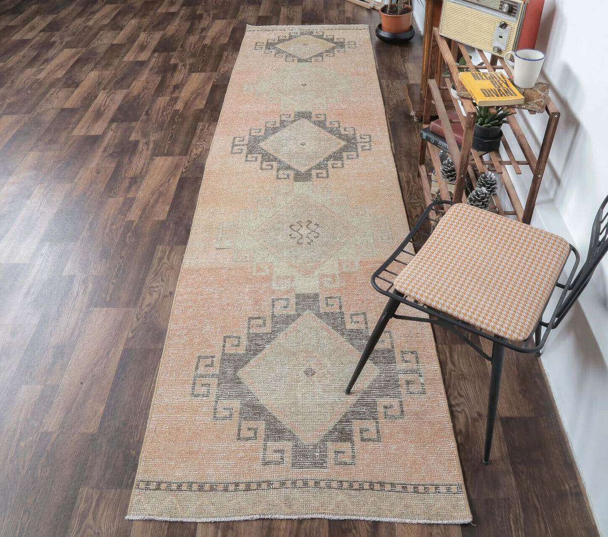 Tek parça el dokuma vintage yolluk 89x355 cm (3,16 m²) – Pera Halı