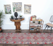El yapımı vintage yolluk 79x333 cm geometrik desenli yün - detay görünümü