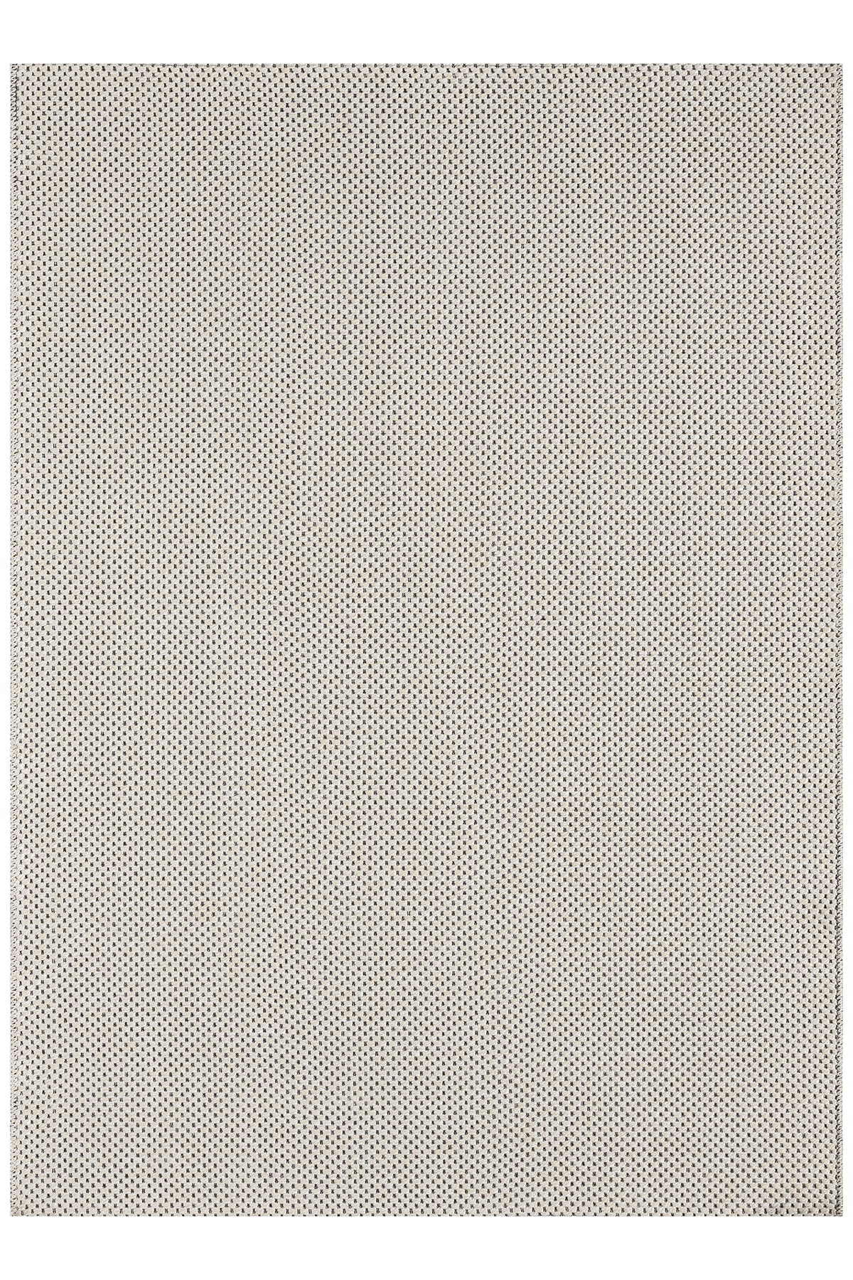 Beyaz Krem Siyah Melanj Noktalı Modern Halı