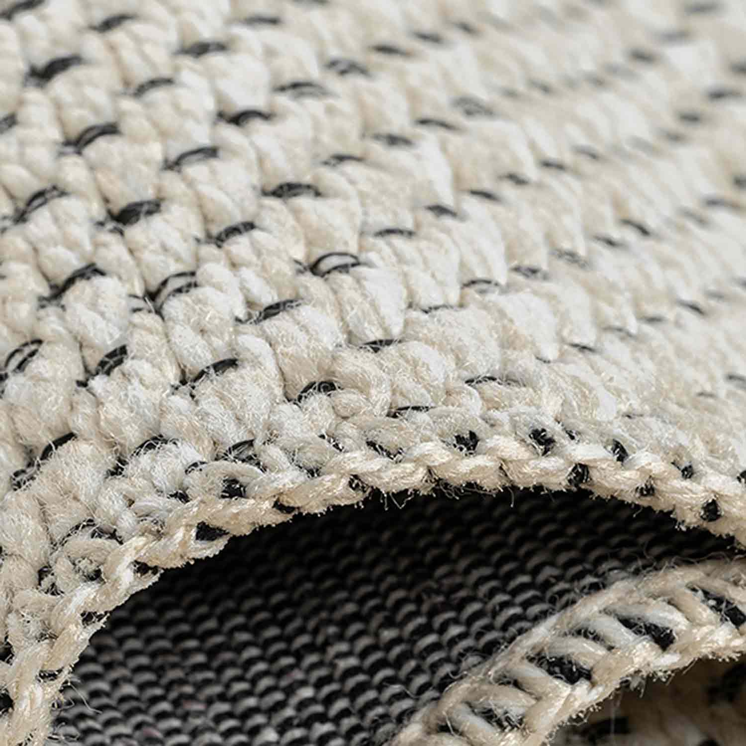 Beyaz Krem Siyah Melanj Noktalı Modern Halı