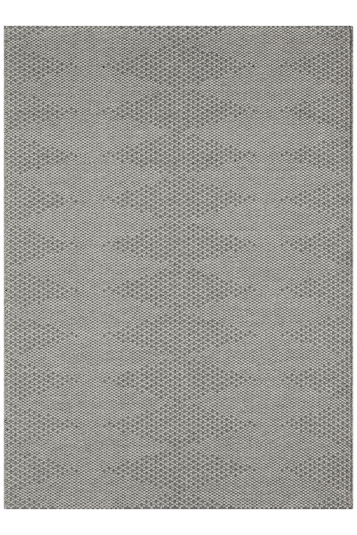 Gri Siyah Melanj Baklava Desenli Modern Halı