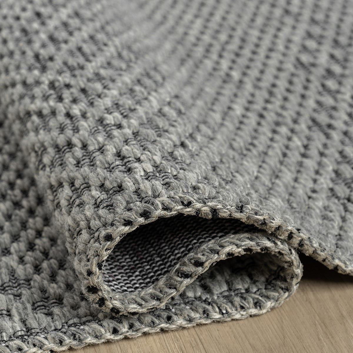 Gri Siyah Melanj Baklava Desenli Modern Halı