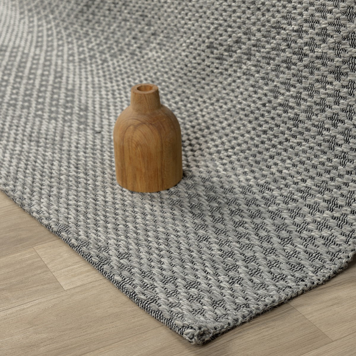 Gri Siyah Melanj Baklava Desenli Modern Halı