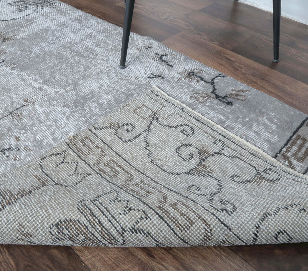 El yapımı vintage yolluk 76x315 cm çiçek desenli desenli yün - mekan görünümü