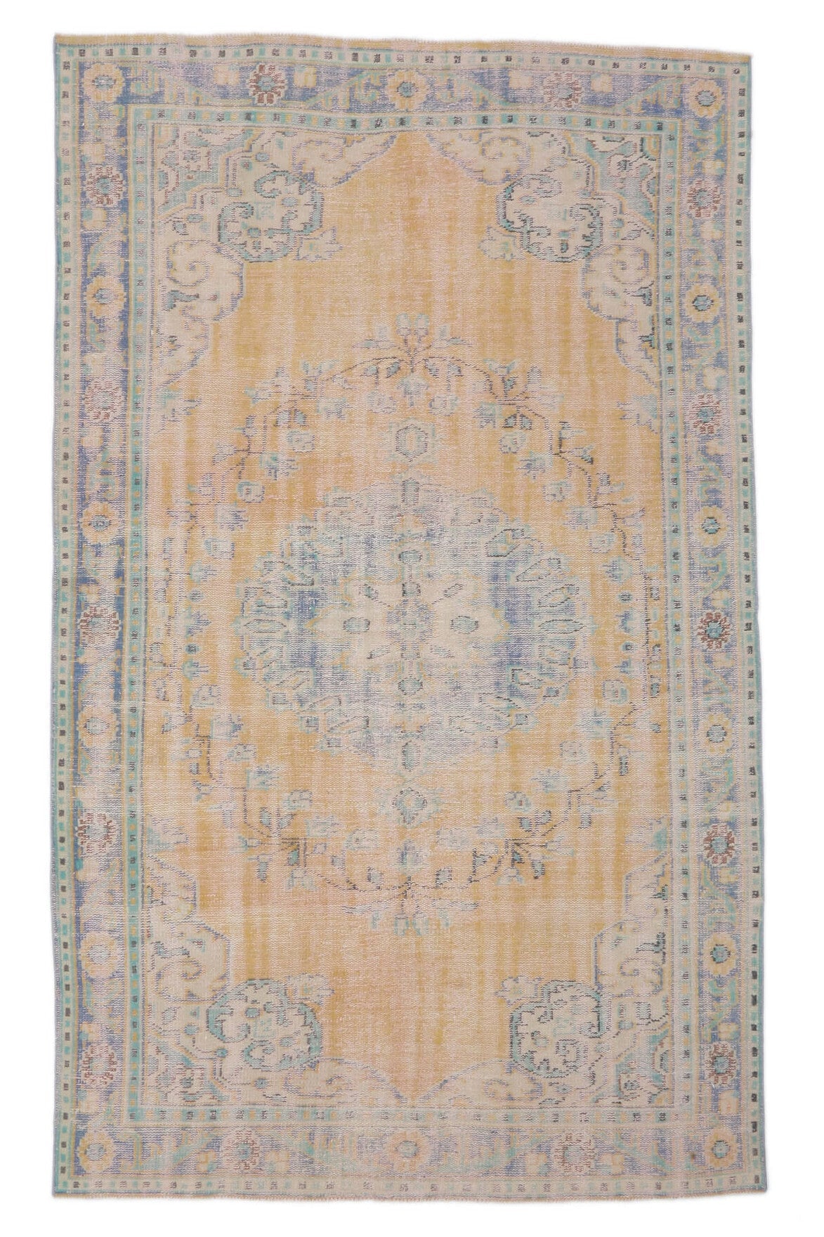 Erin - Faded Orange Vintage Area Anatolian Rug
