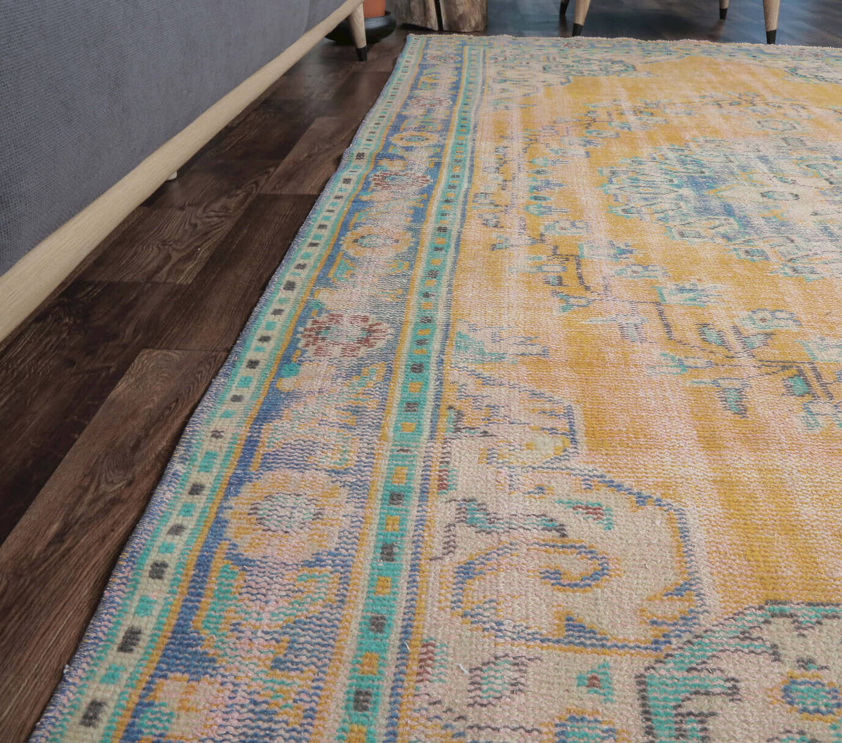 Erin - Faded Orange Vintage Area Anatolian Rug
