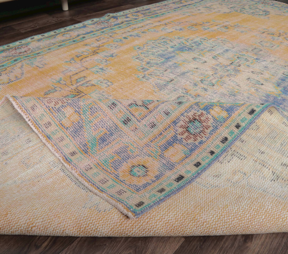 Erin - Faded Orange Vintage Area Anatolian Rug