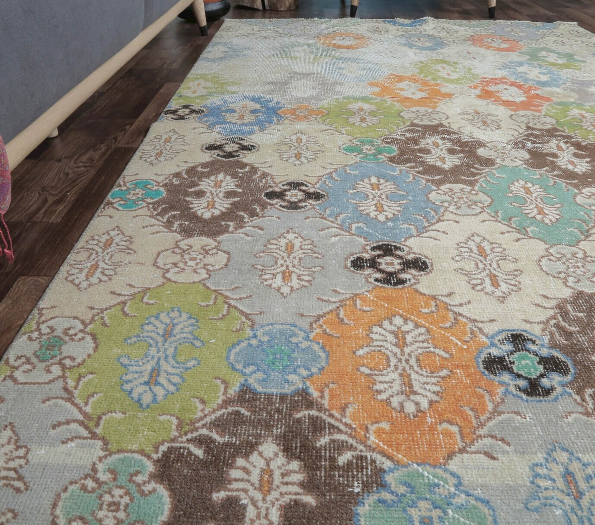 Estella - Colorful Damask Vintage Hereke Rug