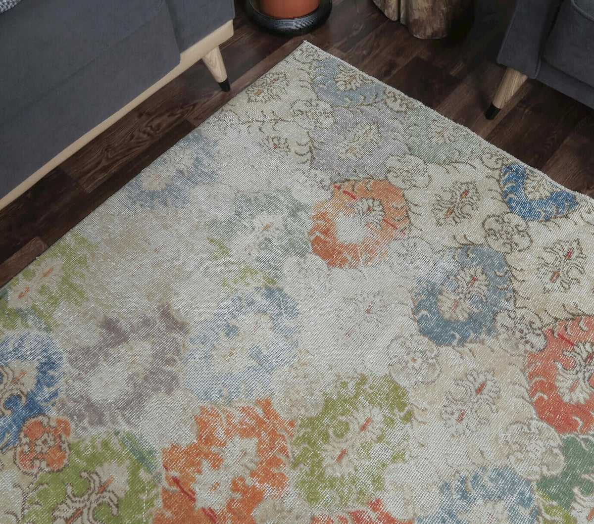 Estella - Colorful Damask Vintage Hereke Rug