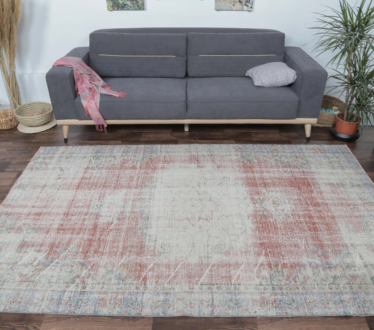 Estelle - Faded Red Oriental Area Anatolian Rug