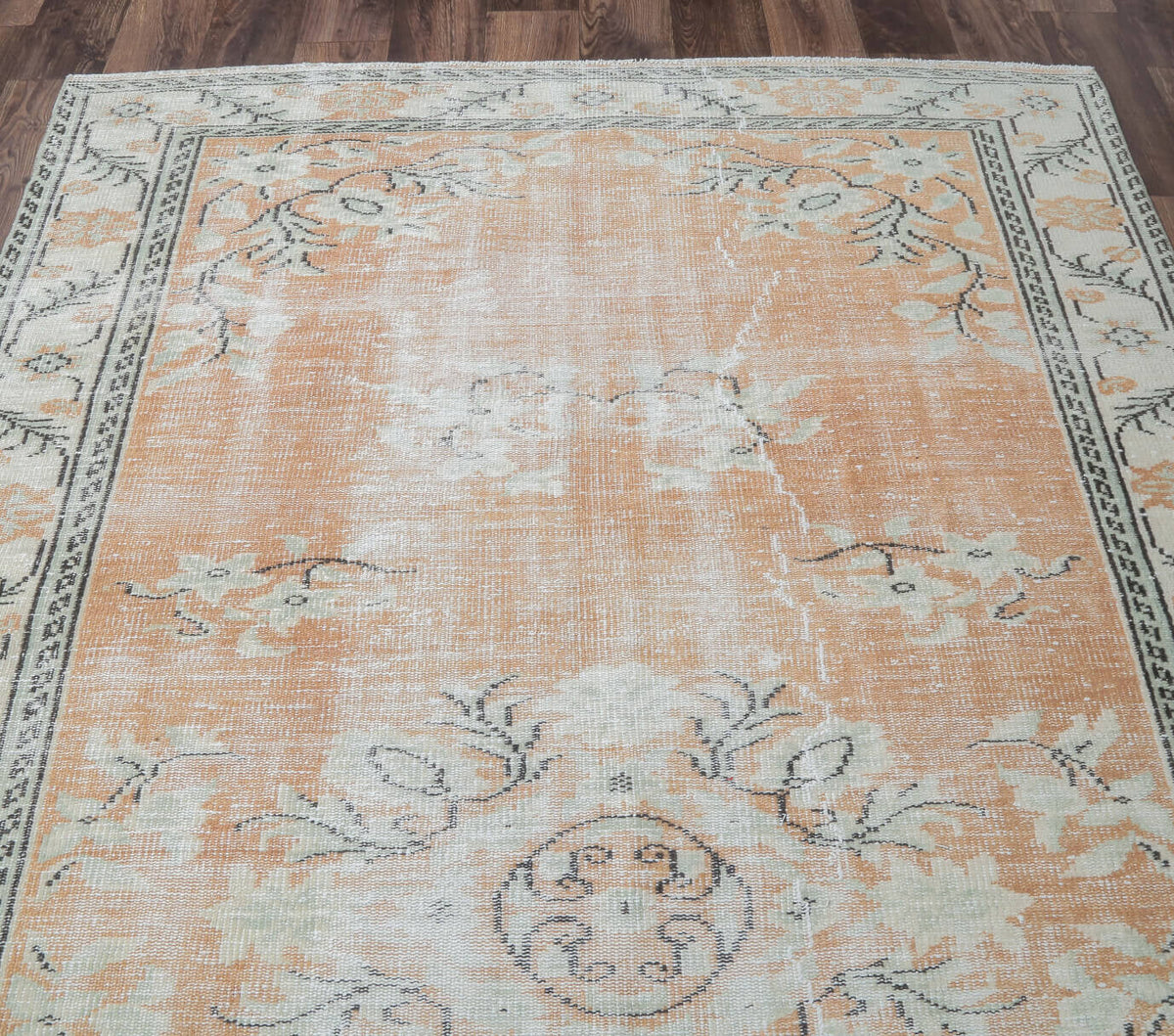 Etil - Faded Orange Boho Chic Vintage Anatolian Rug