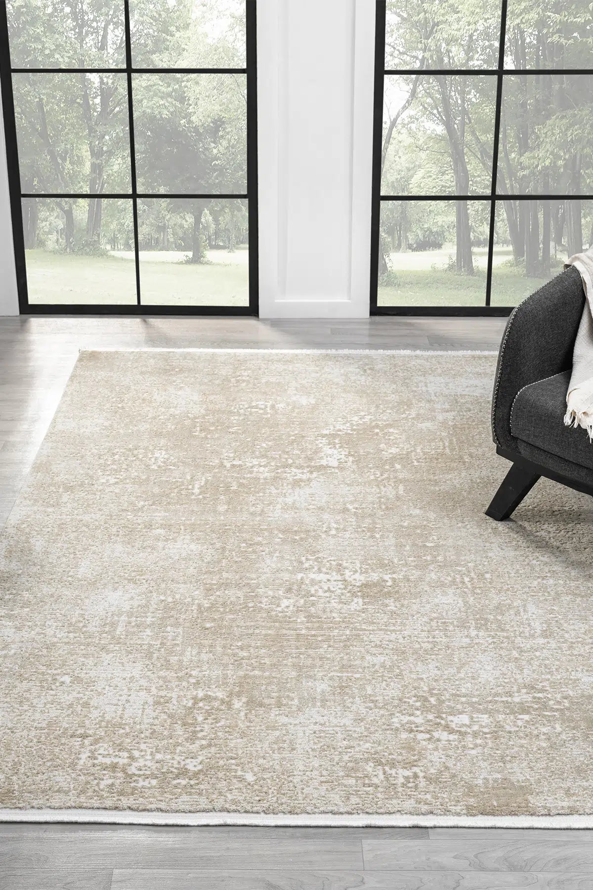 Vizon Geometrik Blok Desenli Modern Halı 6001VE, geometrik desenli vizon halı